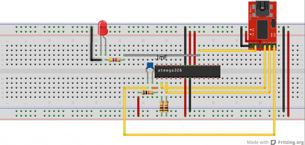 Use the FTDI Basic Breakout Board to program an Atmega328P-PU With ... image.